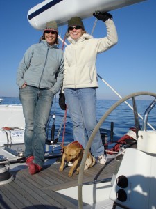 Margie Smith Holt on the sailboat Sonny