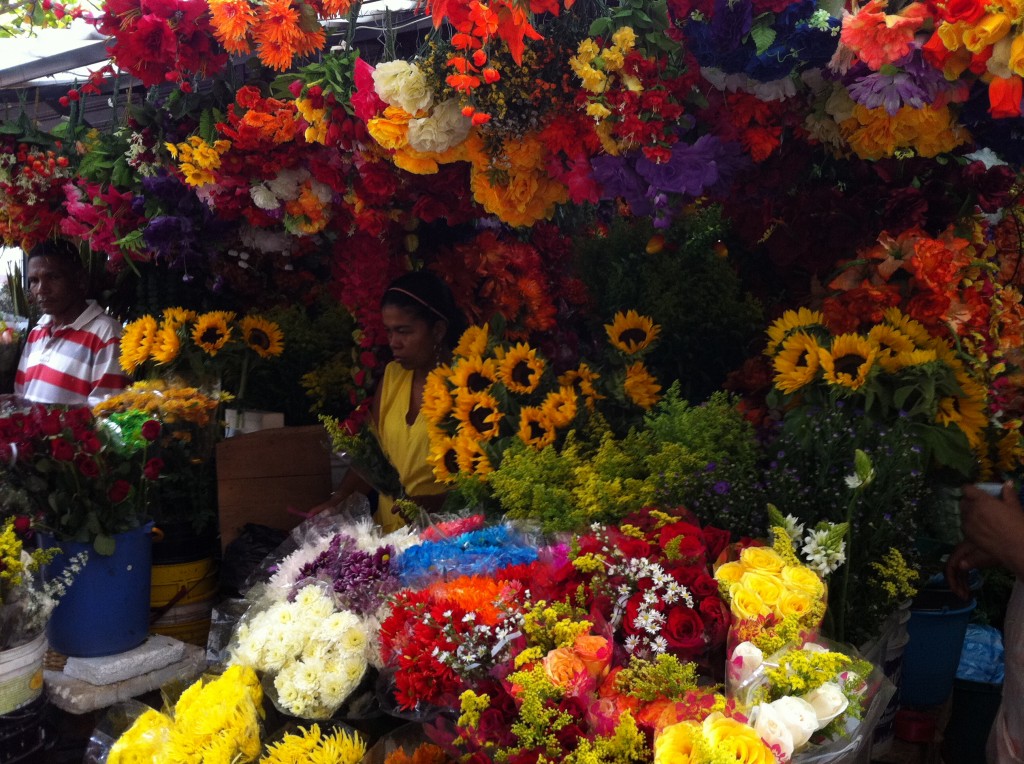 The flower market in Cartagena