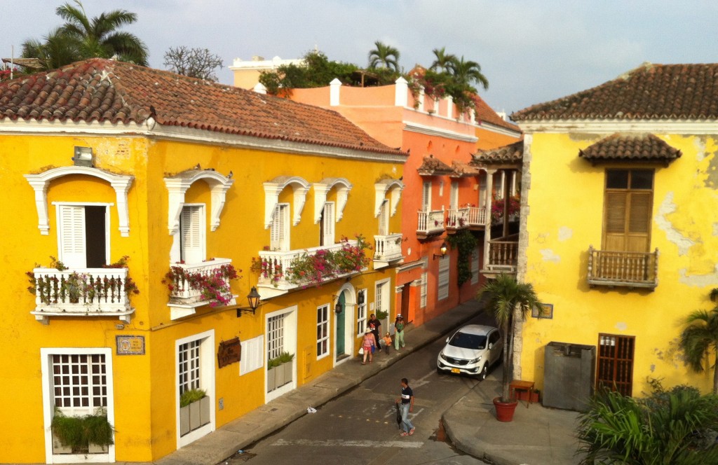 The narrow streets of Cartagena