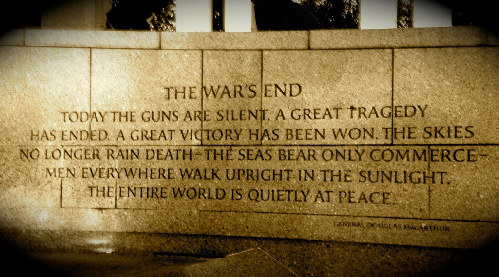 Inscription at the World War II Memorial, Washington DC