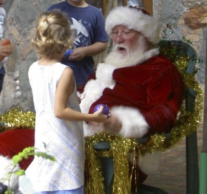 Refrigerator George plays Santa on St. John